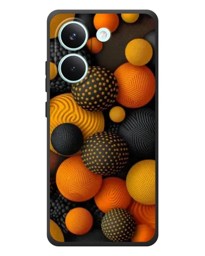 Чохол для Xiaomi Poco X8 Pro з картинкою «Об'ємні помаранчеві сфери»