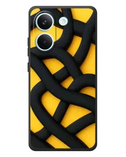 Чохол для Xiaomi Poco X8 Pro з картинкою «Чорне жовте переплетення»