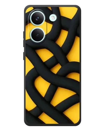 Чохол для Xiaomi Poco X8 Pro з картинкою «Чорне жовте переплетення»