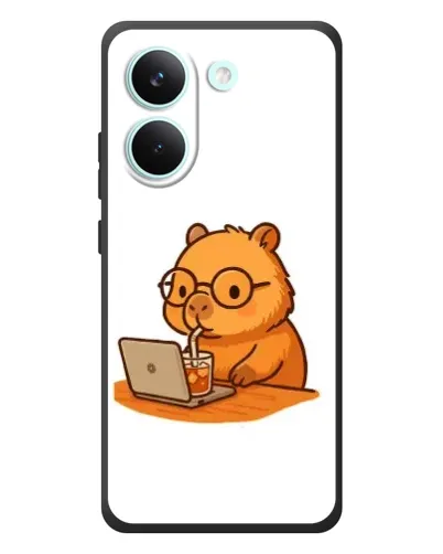 Чохол для Xiaomi Poco X8 Pro з картинкою «Капібара з ноутбуком»