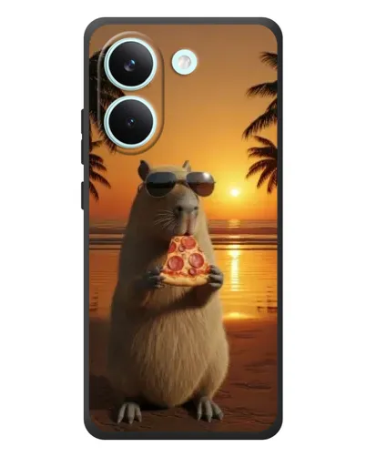 Чохол для Xiaomi Poco X8 Pro з картинкою «Капібара з піцою»