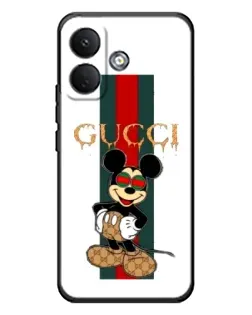 Чохол для Xiaomi Poco X8 з картинкою «Міккі Маус Gucci — смуги»
