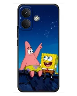 Чохол для Xiaomi Poco X8 з картинкою «Губка Боб та Патрік вночі»