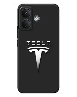 Чехол для Xiaomi Poco X8 с картинкой «Стальной логотип Tesla»