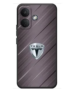 Чехол для Xiaomi Poco X8 с картинкой «Металлическая текстура Tesla»