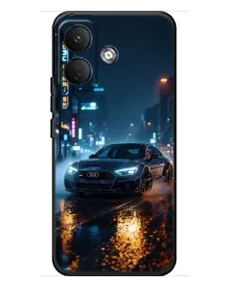 Чехол для Xiaomi Poco X8 с картинкой «Ночной город и Audi»