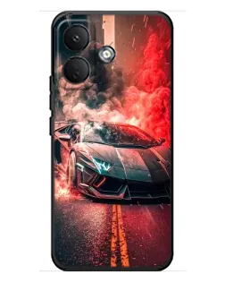 Чехол для Xiaomi Poco X8 с картинкой «Lamborghini красный дым»