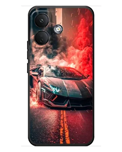 Чохол для Xiaomi Poco X8 з картинкою «Lamborghini червоний дим»
