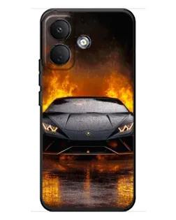 Чехол для Xiaomi Poco X8 с картинкой «Lamborghini в огне»