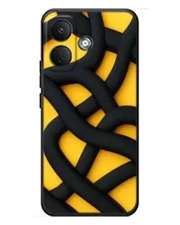 Чехол для Xiaomi Poco X8 с картинкой «Черное желтое переплетение»