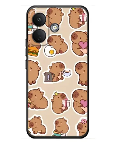 Чехол для Xiaomi Poco X8 с картинкой «Капибары паттерн» Чехол для Xiaomi Poco X8 с картинкой «Капибары паттерн»