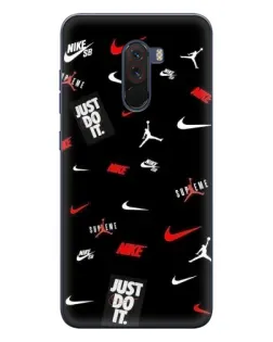 Чехол для Xiaomi POCO F1 с картинкой «Nike Mix Pattern»