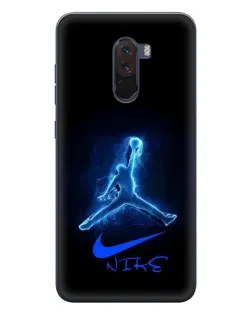 Чехол для Xiaomi POCO F1 с картинкой «Jordan Neon Blue»