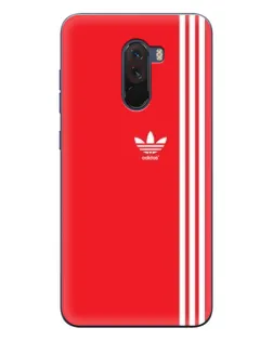 Чехол для Xiaomi POCO F1 с картинкой «Красный минимализм Adidas»