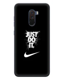 Чехол для Xiaomi POCO F1 с картинкой «Текстовый принт Nike»