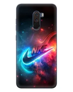 Чехол для Xiaomi POCO F1 с картинкой «Огненный логотип Nike»