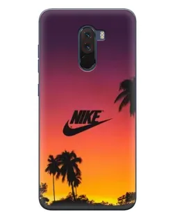 Чехол для Xiaomi POCO F1 с картинкой «Nike на закате солнца»