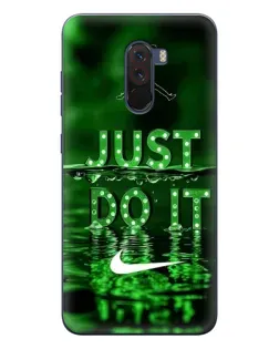 Чехол для Xiaomi POCO F1 с картинкой «Зеленый неоновый Nike»