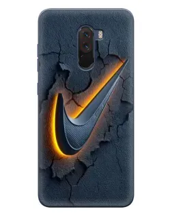 Чехол для Xiaomi POCO F1 с картинкой «Объемный логотип Найк»