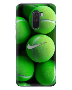 Чехол для Xiaomi POCO F1 с картинкой «Теннисные мячи Найк»