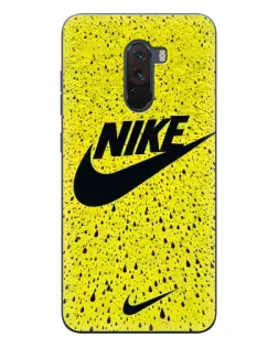 Чехол для Xiaomi POCO F1 с картинкой «Желтый текстурный Nike»