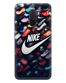 Чехол для Xiaomi POCO F1 с картинкой «Коллекция кроссовок Nike»
