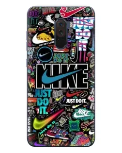 Чохол для Xiaomi POCO F1 з картинкою «Яскравий колаж Nike»