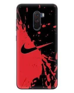 Чохол для Xiaomi POCO F1 з картинкою «Червоні бризки Nike»