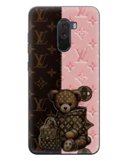 Чехол для Xiaomi POCO F1 с картинкой «Мишка в стиле LV»
