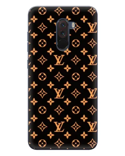 Чехол для Xiaomi POCO F1 с картинкой «Золотая монограмма LV»