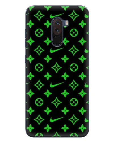 Чехол для Xiaomi POCO F1 с картинкой «Неоновый принт LV»