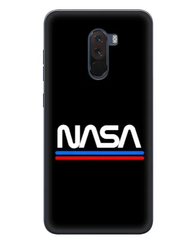 Чехол для Xiaomi POCO F1 с картинкой «NASA — классика Red Blue»