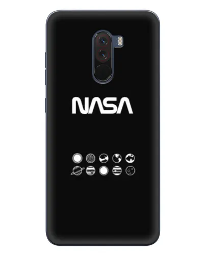 Чехол для Xiaomi POCO F1 с картинкой «NASA — технический принт»
