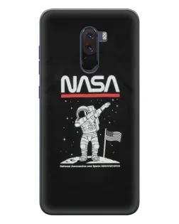 Чехол для Xiaomi POCO F1 с картинкой «NASA — шагаем по Луне»