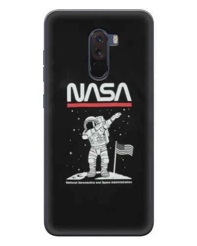Чехол для Xiaomi POCO F1 с картинкой «NASA — шагаем по Луне»