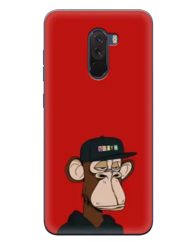 Чехол для Xiaomi POCO F1 с картинкой «Bored Ape — красный фон»