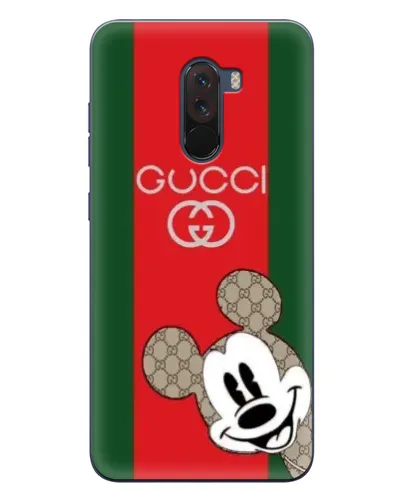 Чехол для Xiaomi POCO F1 с картинкой «Gucci — полосы и Микки»