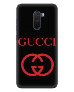 Чехол для Xiaomi POCO F1 с картинкой «Gucci — красный логотип»