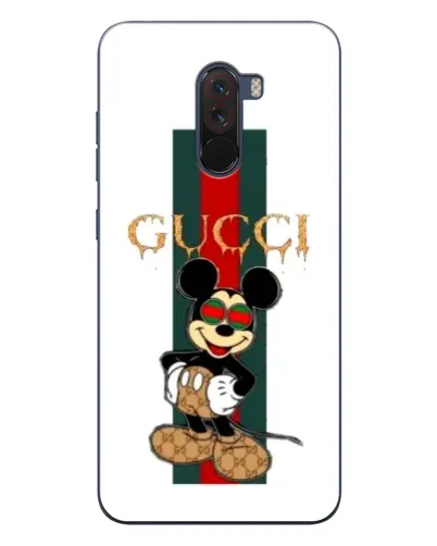 Чехол для Xiaomi POCO F1 с картинкой «Микки Маус Gucci — полосы»