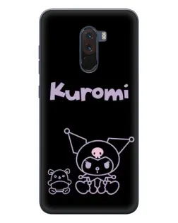 Чехол для Xiaomi POCO F1 с картинкой «Kuromi — черный минимализм»