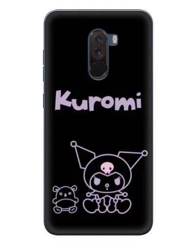 Чехол для Xiaomi POCO F1 с картинкой «Kuromi — черный минимализм»