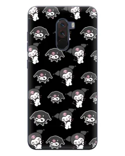 Чехол для Xiaomi POCO F1 с картинкой «Черный паттерн Kuromi»