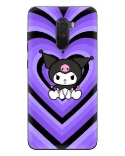 Чехол для Xiaomi POCO F1 с картинкой «Kuromi и фиолетовые сердца»