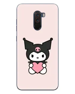 Чехол для Xiaomi POCO F1 с картинкой «Kuromi и сердце»