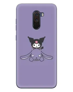Чехол для Xiaomi POCO F1 с картинкой «Kuromi на лиловом фоне»
