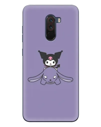 Чехол для Xiaomi POCO F1 с картинкой «Kuromi на лиловом фоне»
