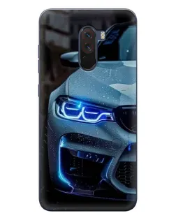 Чехол для Xiaomi POCO F1 с картинкой «Взгляд BMW с синими фарами» Чехол для Xiaomi POCO F1 с картинкой «Взгляд BMW с синими фарами»