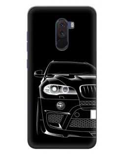 Чехол для Xiaomi POCO F1 с картинкой «Темный силуэт BMW»