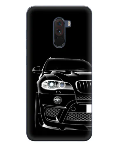 Чехол для Xiaomi POCO F1 с картинкой «Темный силуэт BMW»