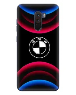 Чехол для Xiaomi POCO F1 с картинкой «Логотип BMW и неоновые дуги»